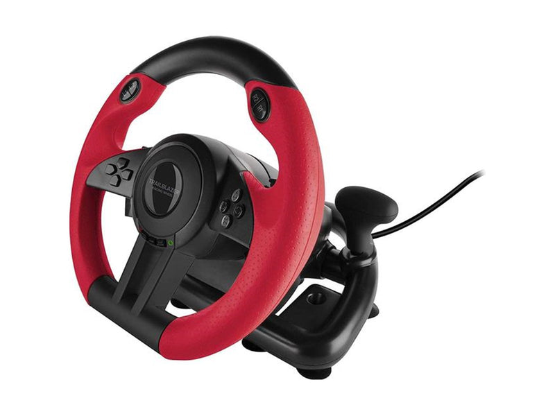 Speed-Link Trailblazer Gaming Steering Wheel - Black/Red - Wired Controller - Sony PlayStation 4