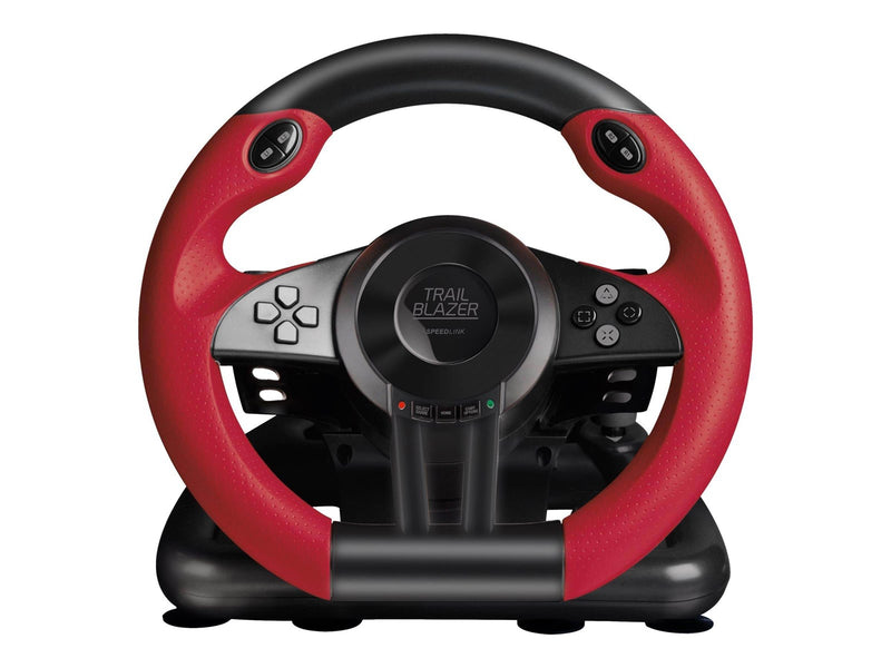 Speed-Link Trailblazer Gaming Steering Wheel - Black/Red - Wired Controller - Sony PlayStation 4