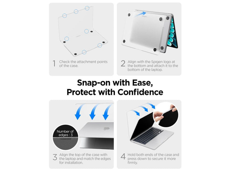 Spigen AirSkin Case for MacBook Air 13" 2023/2024/2025/2026 - Transparent