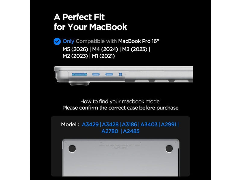 Spigen AirSkin Case for MacBook Pro 16" 2021 / 2023 / 2024 / 2025 / 2026 - Transparent Matte