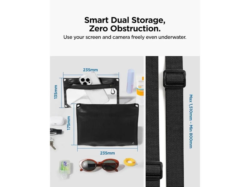 Spigen Aqua Shield WaterProof Case A640 (Dual - Crossbag) 1 Pack - black