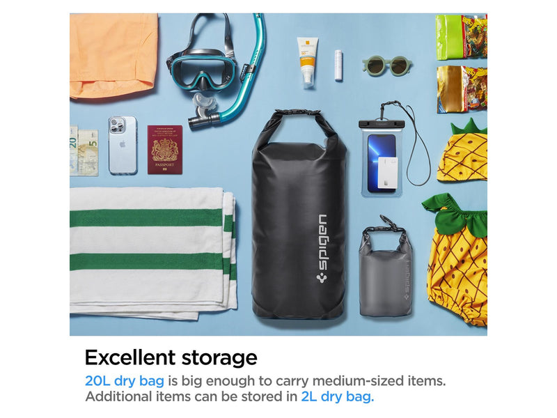 Spigen Aqua Shield WaterProof Dry Bag 20L + 2L A630 - black
