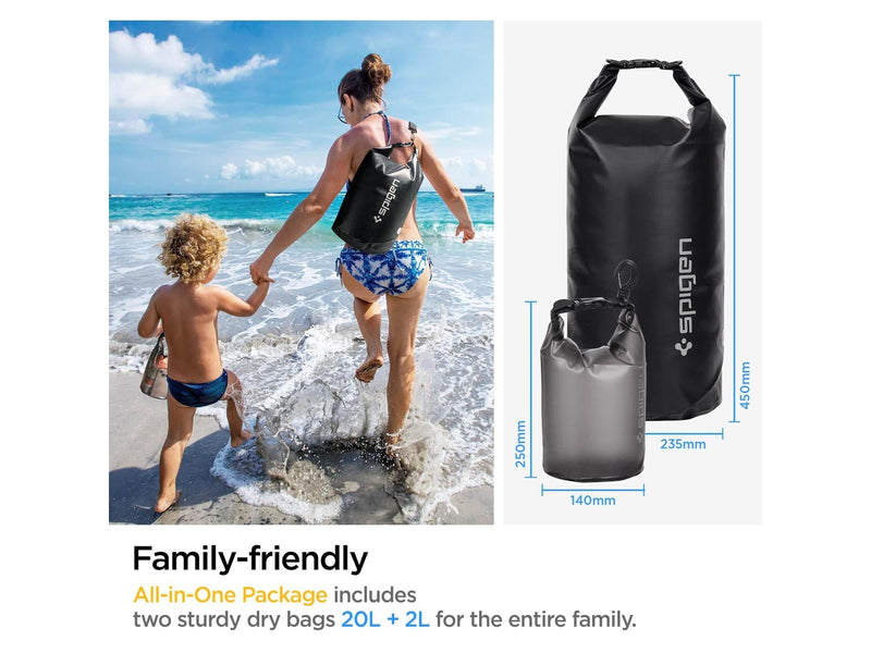 Spigen Aqua Shield WaterProof Dry Bag 20L + 2L A630 - black