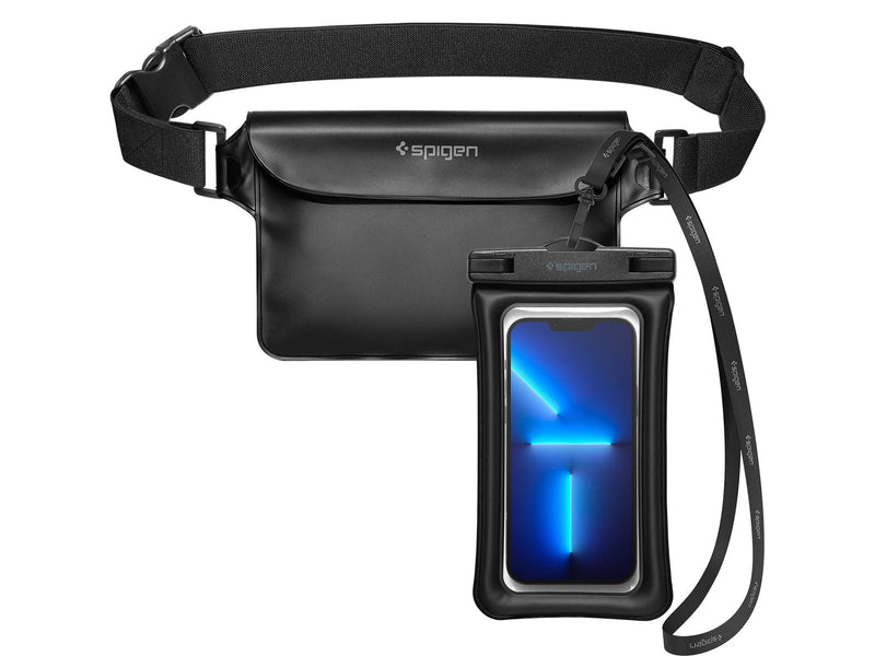 Spigen Aqua Shield WaterProof Floating Case + WaterProof Waist Bag A621 Set - black