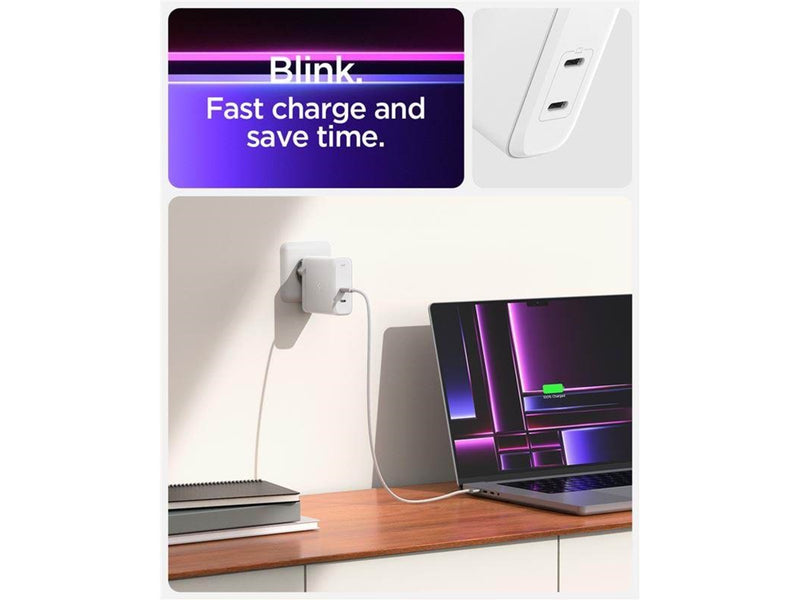 Spigen ArcStation Pro 140W Wall Charger - white - GaN / 2-Port