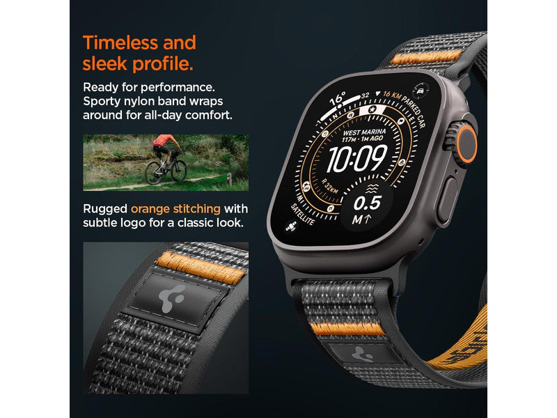 Spigen Athlex Air 2 Active Band - black orange - Apple Watch 49mm/46mm/45mm/44mm