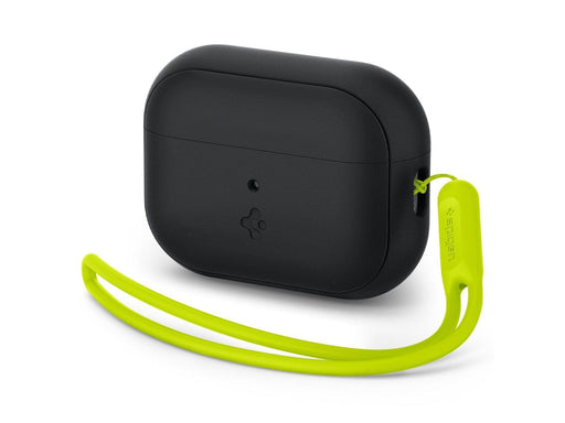 Spigen Case Silicone Fit Black + Strap Phantom Green - AirPods Pro (2nd Gen)
