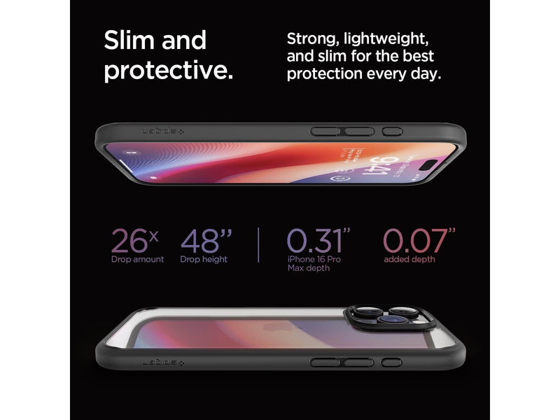 Spigen Crystal Hybrid - Matte Black - iPhone 16 Pro Max