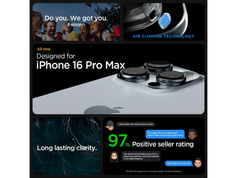 Spigen Crystal Hybrid - Matte Black - iPhone 16 Pro Max