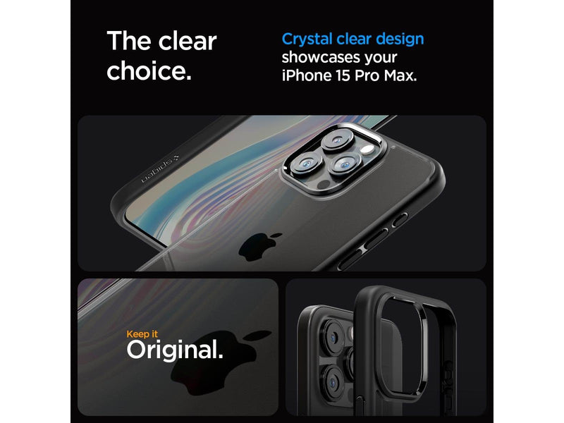 Spigen Crystal Hybrid - matte black - iPhone 15 Pro Max