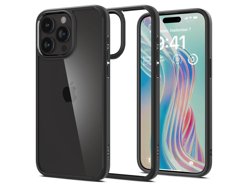 Spigen Crystal Hybrid - matte black - iPhone 15 Pro Max