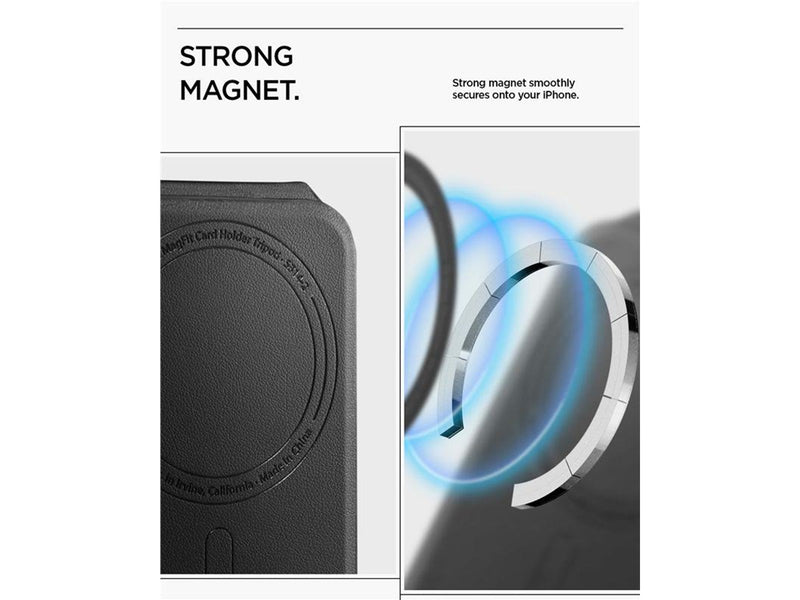 Spigen Slim Fold Stand MagSafe Wallet 1 Card - black