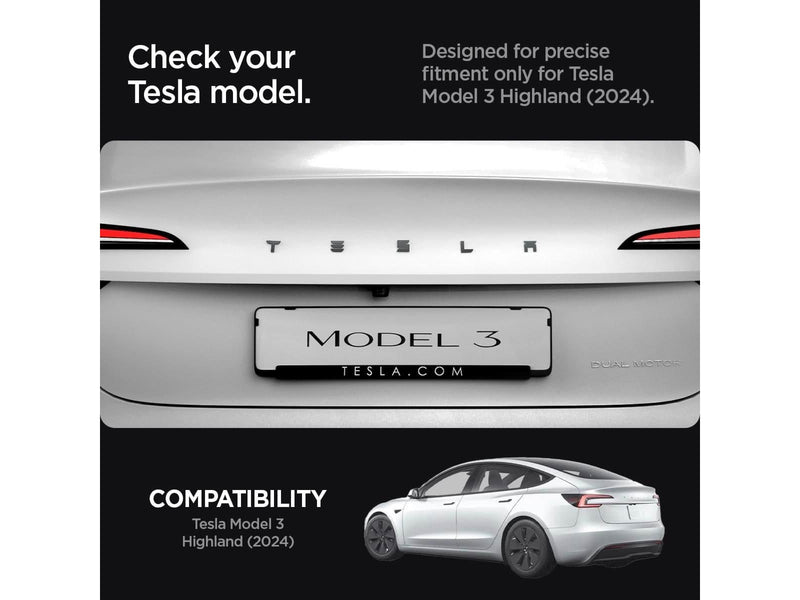 Spigen Tesla Rear Emblem Logo Full Cover - black - Tesla Model 3 2024