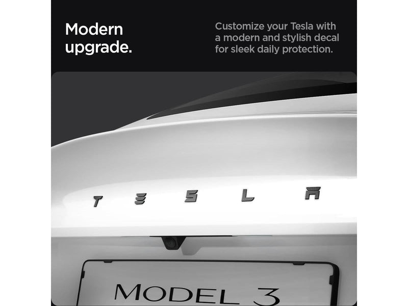 Spigen Tesla Rear Emblem Logo Full Cover - carbon - Tesla Model 3 2024