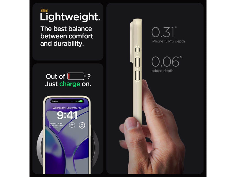 Spigen Thin Fit - mute beige - iPhone 15 Pro
