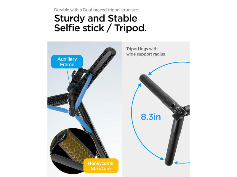 Spigen Tripod Selfie Stick - black - longer version