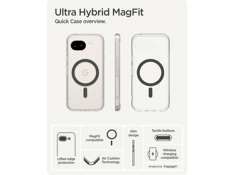 Spigen Ultra Hybrid MagSafe - Clear Graphite - Google Pixel 10a