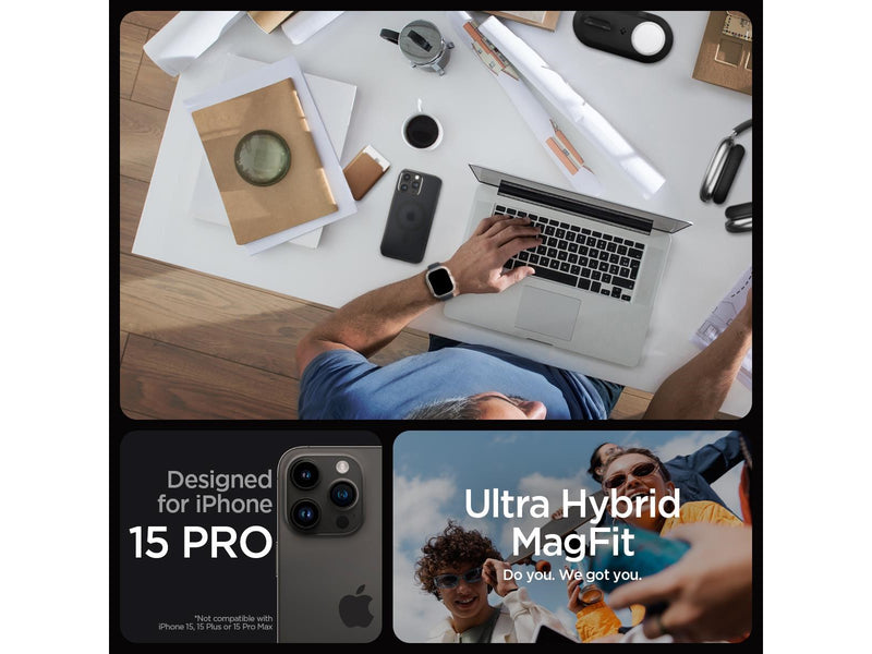 Spigen Ultra Hybrid MagSafe - frost black - iPhone 15 Pro