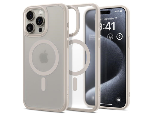Spigen Ultra Hybrid MagSafe - frost natural titanium - iPhone 15 Pro
