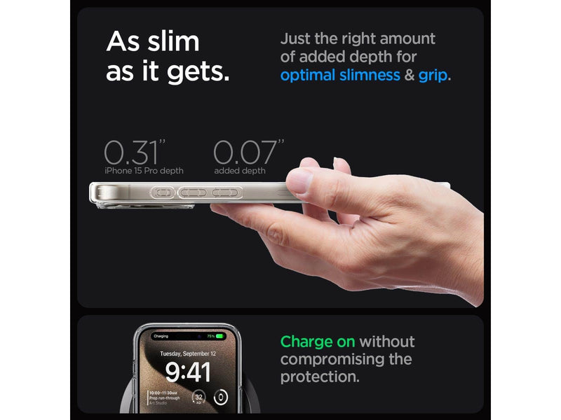 Spigen Ultra Hybrid MagSafe - zero one natural titanium - iPhone 15 Pro