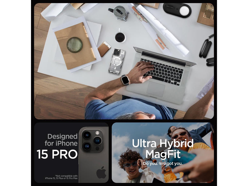 Spigen Ultra Hybrid MagSafe - zero one white - iPhone 15 Pro