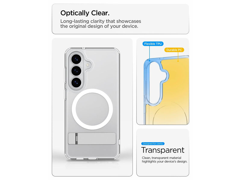 Spigen Ultra Hybrid S Mag MagSafe Case for Samsung Galaxy S26+ - Clear and White