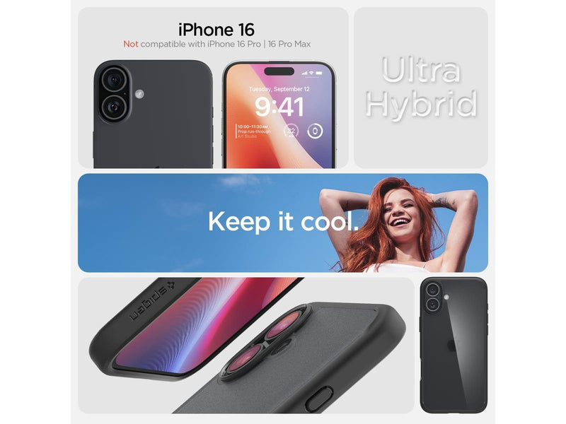 Spigen Ultra Hybrid - frost black - iPhone 16
