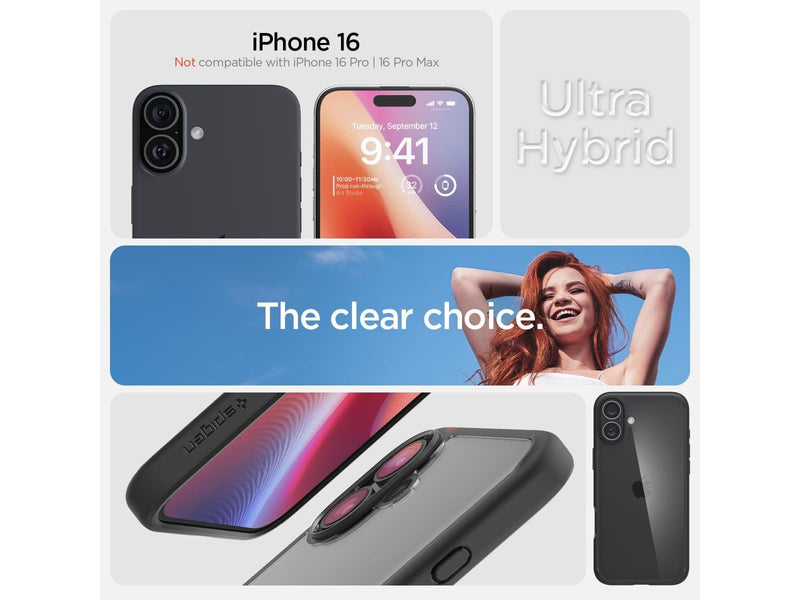 Spigen Ultra Hybrid - matte black - iPhone 16