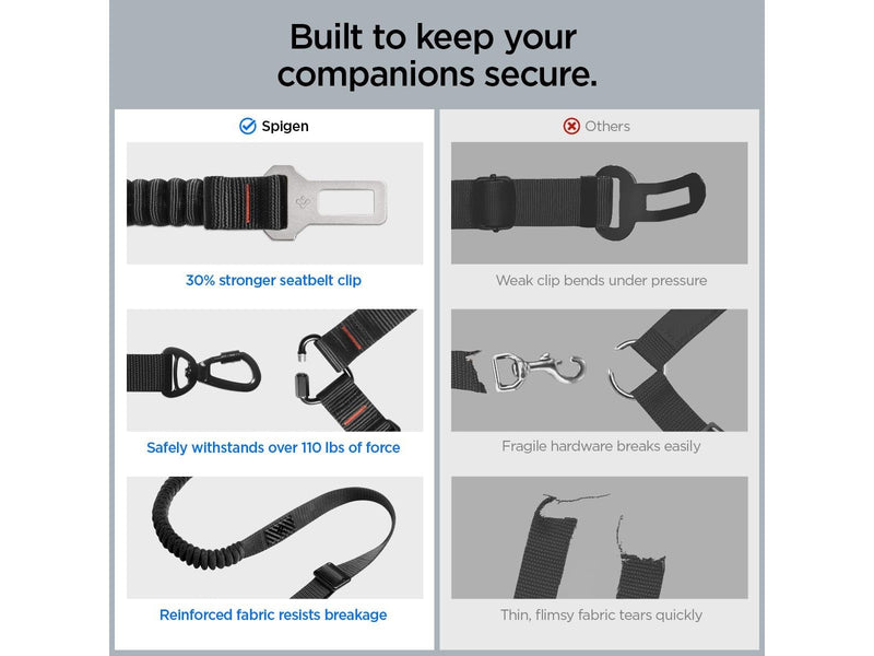 Spigen Universal Car Seat Belt Holder For Pet PS100 - black