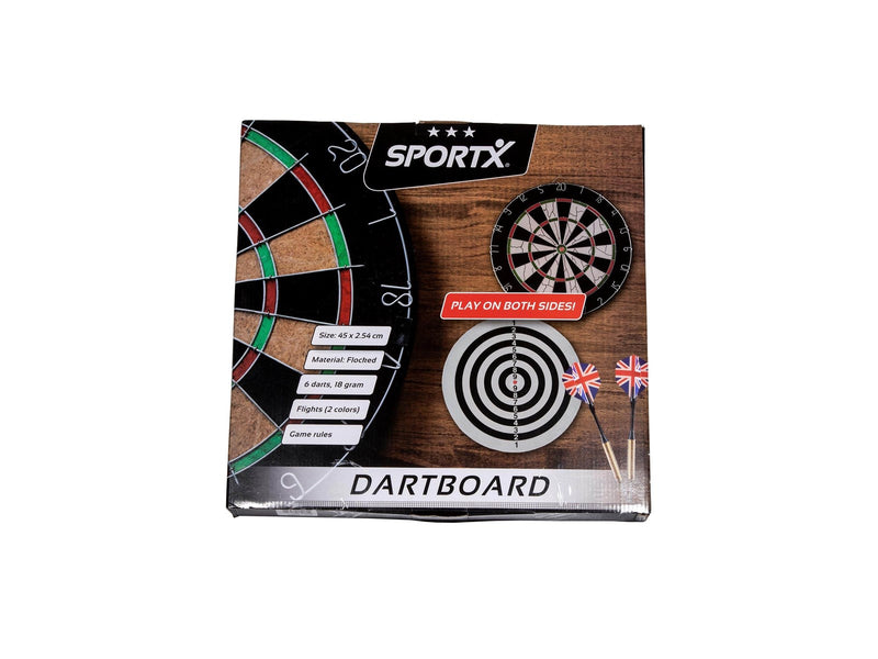 SportX Dartboard Flocked with 6 Darts