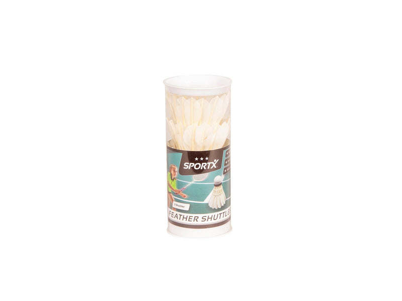 SportX Shuttle Feathers White in Case 3 pcs.