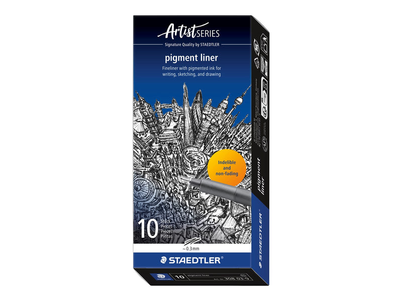 Staedtler Fineliner pigment liner 10 pcs  0.3mm black