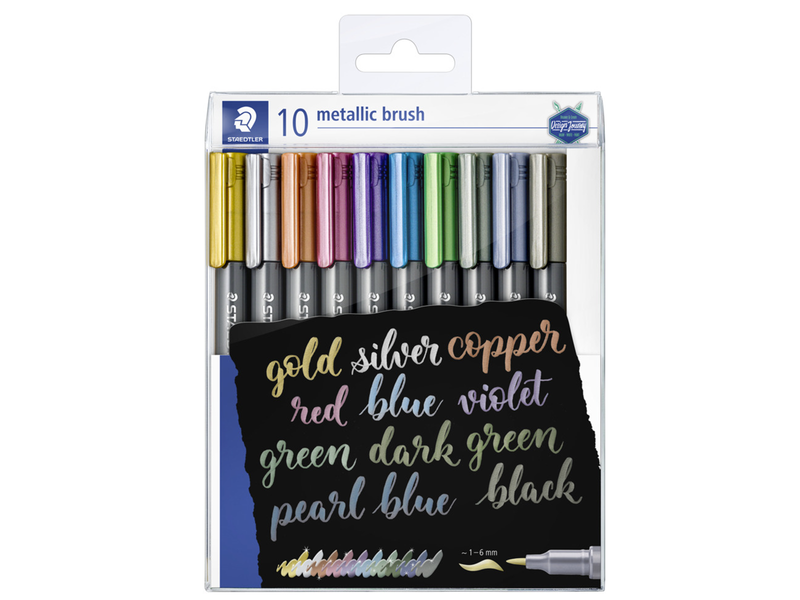 Staedtler Marker metallic brush 10 pcs in set
