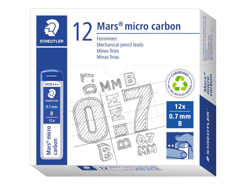 Staedtler Mech.pen.lead Mars micro 0.7 B 12 x 12 pcs