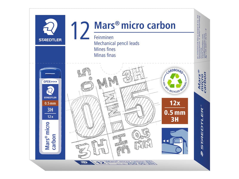Staedtler Mech.pen.lead Mars micro0.5 3H 12 x 12 pcs