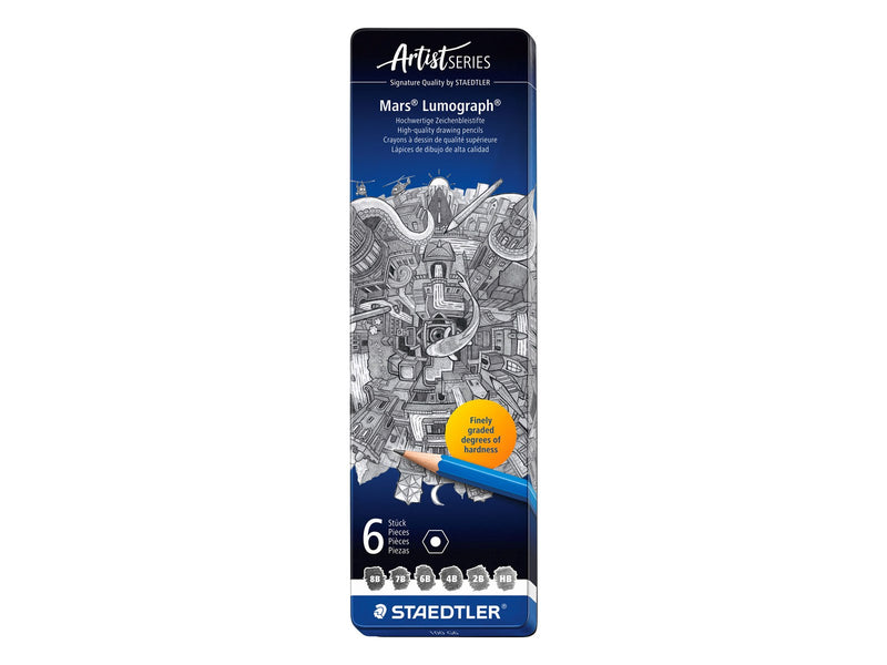 Staedtler Pencil Mars Lumograph x6  100% PEFC
