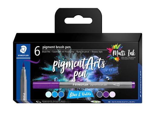 Staedtler Pigment brush 371 "Blues & Violets" 6 pcs. Cardboard box