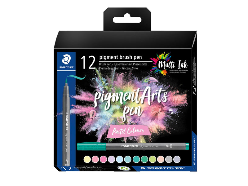 Staedtler Pigment brush 371 "Pastel Set" 12 pcs. Cardboard box