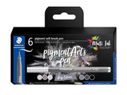 Staedtler Pigment soft brush 372 "Grey colours" 6pcs. Cardboard box