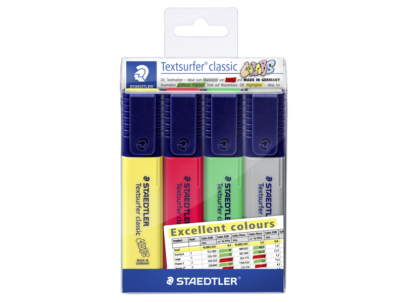 Staedtler Textmarker Textsurf. excel.4St Etui
