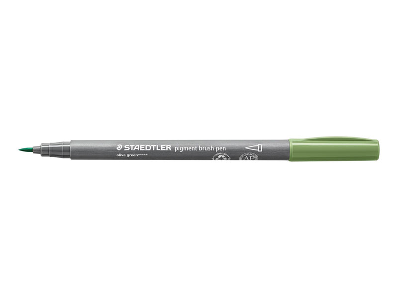 Staedtler pigment brush pen 10 pcs olive green