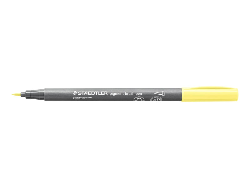 Staedtler pigment brush pen 10 pcs pastel yellow