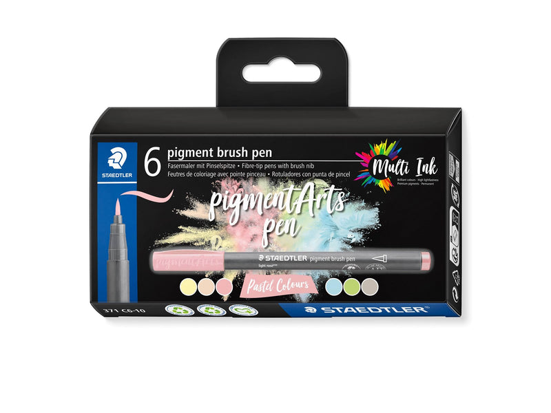 Staedtler pigment brush pen Pastel Colou 6pcs