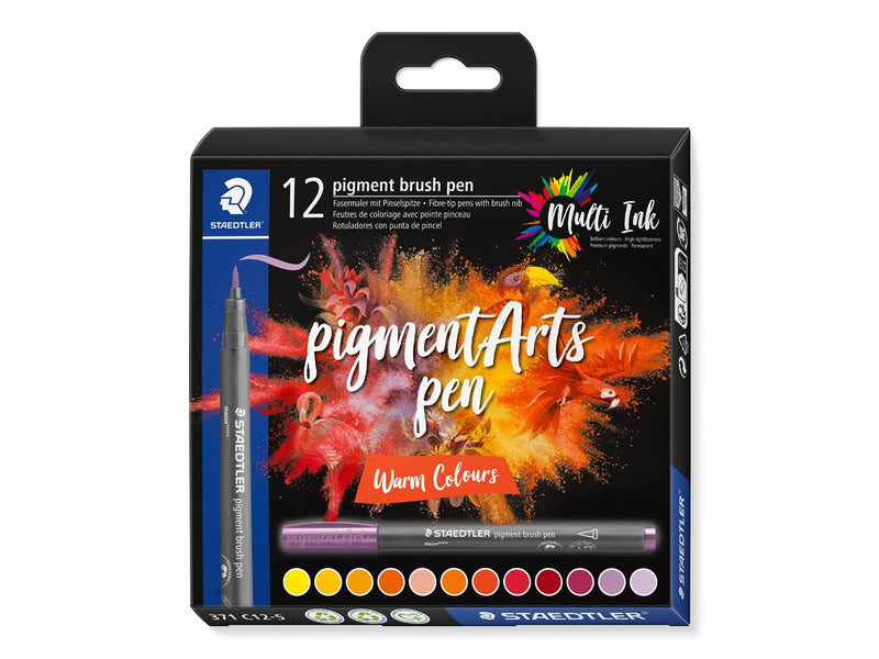 Staedtler pigment brush pen Warm Col 12pcs