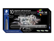 Staedtler pigment soft brush pen 10 pcs coolgrey drk