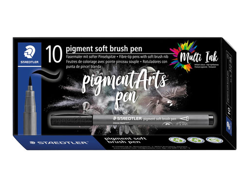 Staedtler pigment soft brush pen 10 pcs coolgrey drk