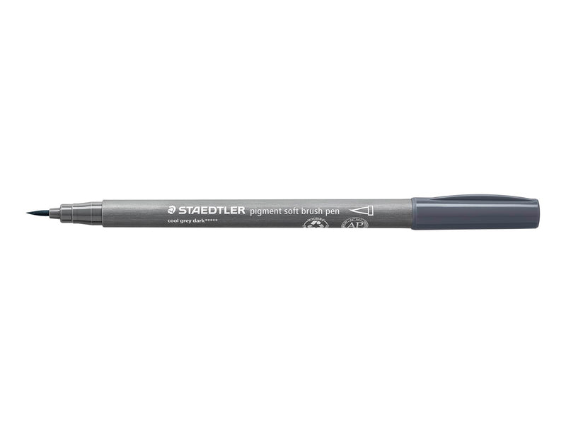 Staedtler pigment soft brush pen 10 pcs coolgrey drk