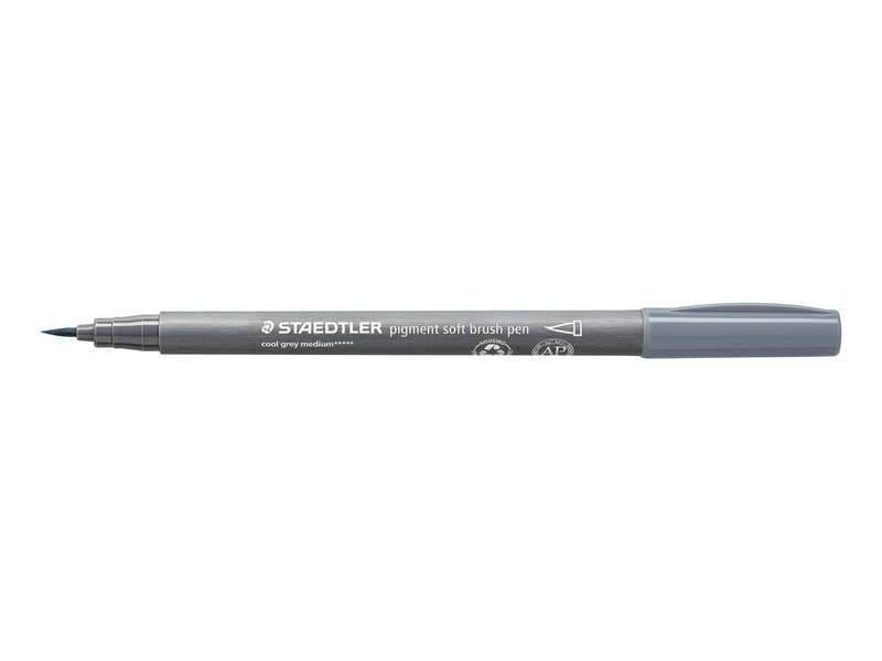 Staedtler pigment soft brush pen 10 pcs coolgrey med