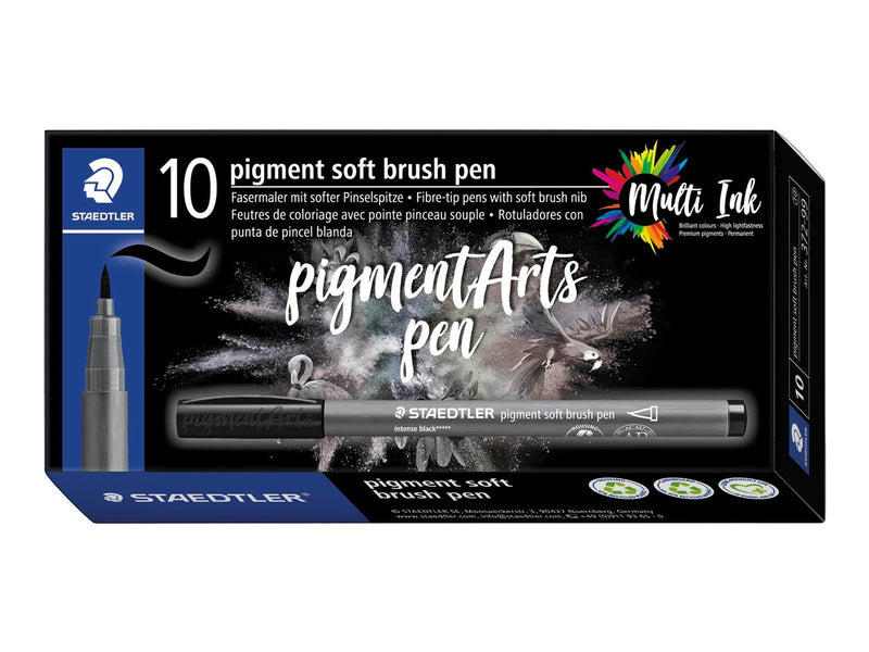 Staedtler pigment soft brush pen 10 pcs coolgrey med