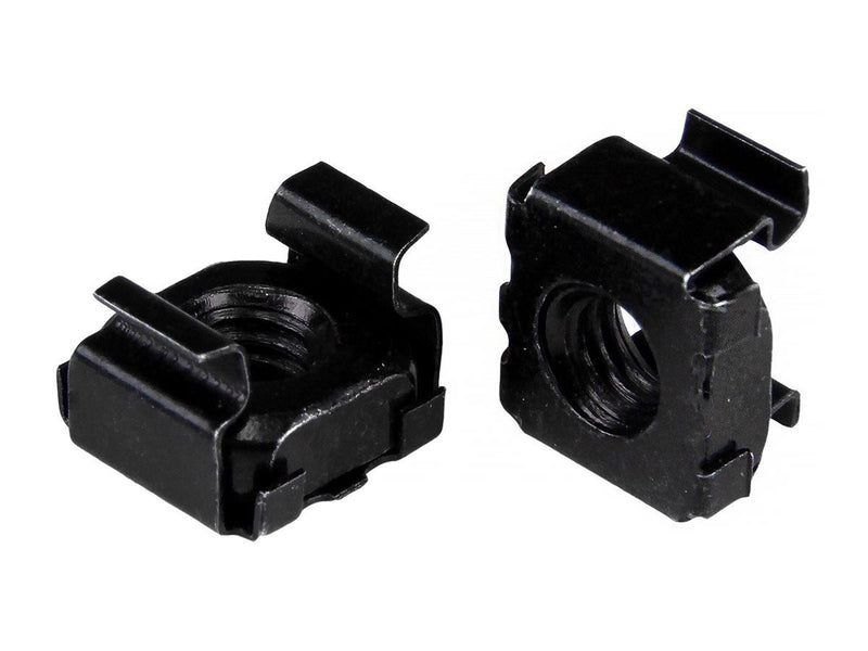 StarTech.com 10-32 Cage Nuts - 50 Pack - Rack Mount Clip Nuts - For Square Hole Server Rack - Black (CABCAGENUTS1032) - cage nuts